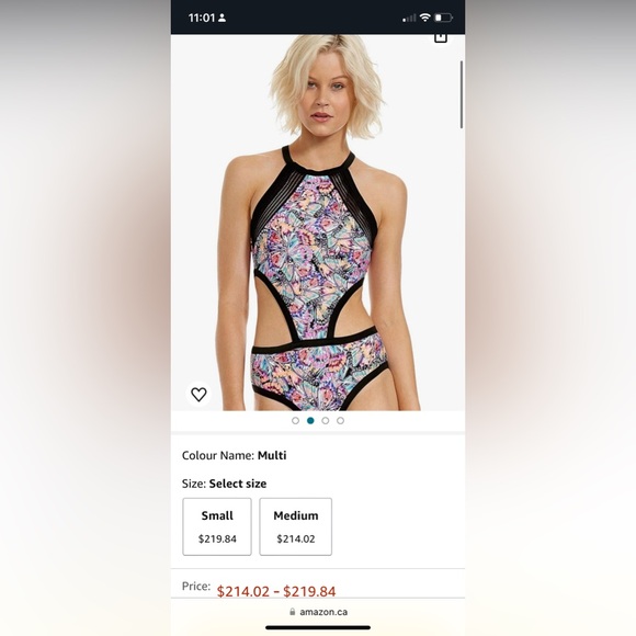 Bodyglove one piece Butterfly Bathingsuit ,high neck zipper back .small - Picture 13 of 14